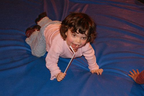 Ondeline sur les tapis de gym à l'entracte