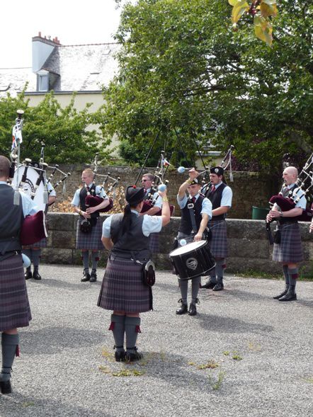 Isle of Cumbrae Pipe Band in training