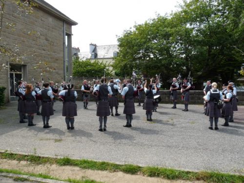 Isle of Cumbrae Pipe Band in training