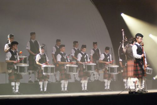 Drummers of Askol Ha Brug Pipe Band in the ZENITH at Nantes