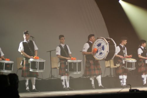 Drummers of Askol Ha Brug Pipe Band in the ZENITH at Nantes