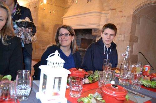 Dans la grande salle du restaurant 