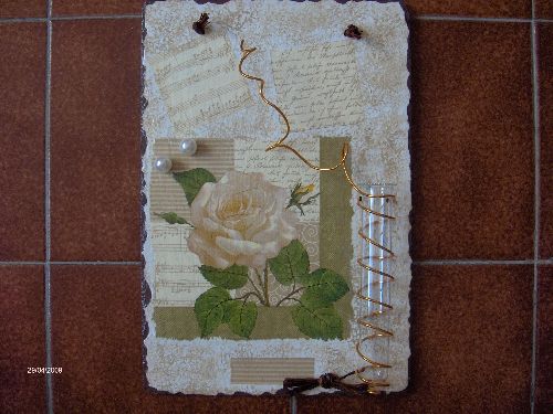 soliflore rose blanche+perles