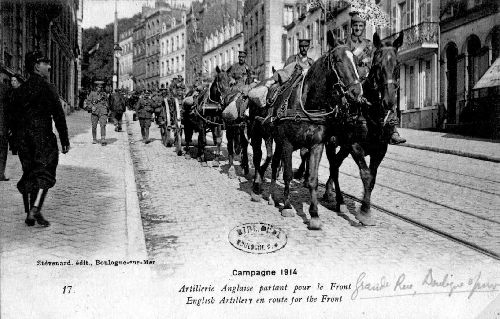 Artillerie Anglaise descendant la Grande Rue