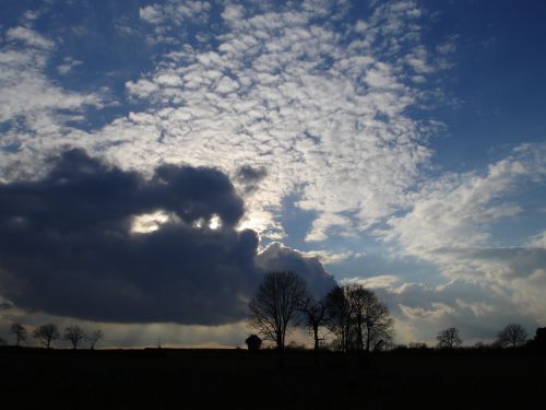 Cumulus et altocumulus en contre-jour le 25 novembre 2010