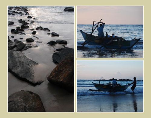 Pêcheurs à Dickwella Sri-Lanka