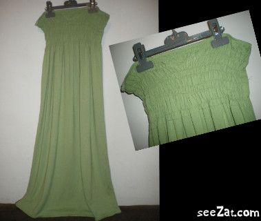 belle robe verte taille 40/42 (porter) : 9 euros