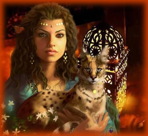 Femme et lynx