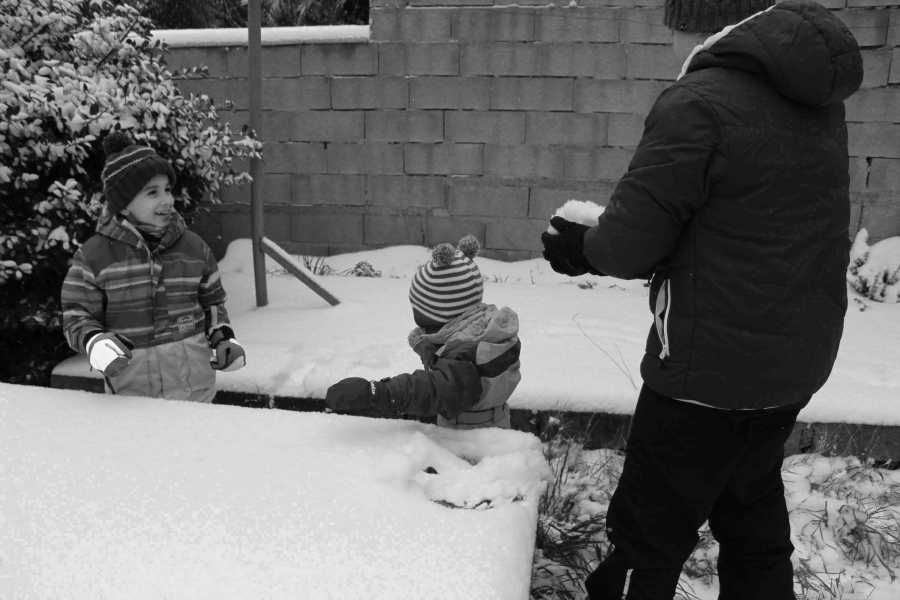 La neige à la maison...