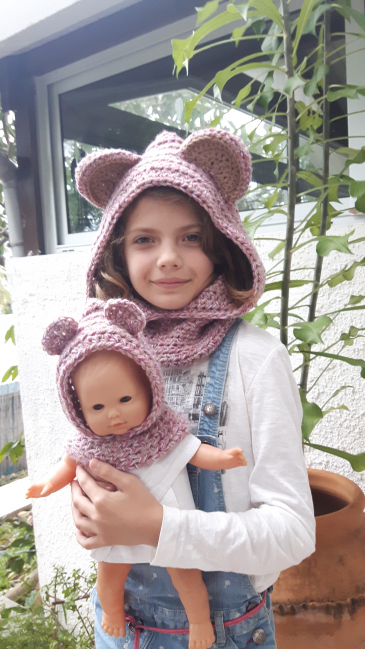 Cagoule à oreilles au crochet