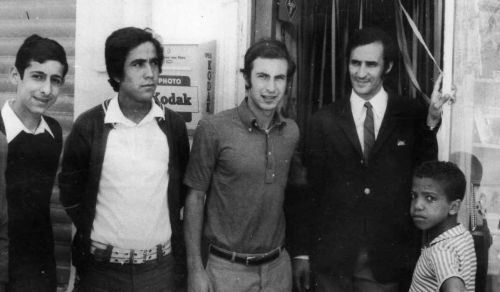 Hadj Lekhal, Kadaoui , Boutaleb et moi en 1972 lors de la premiere accession du GCM