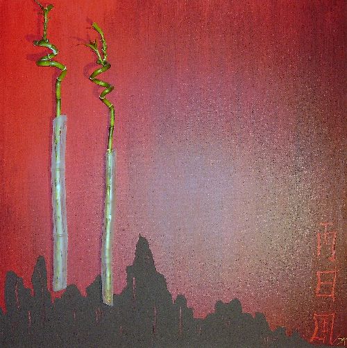 Zen rouge 100 x 100 cm