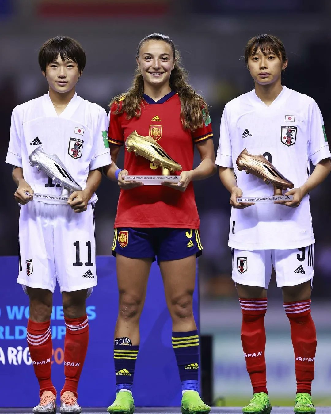 Meilleures buteuses Maika Hamano (argent), Inma Gabarro (or), Yuzuki Yamamoto (bronze)