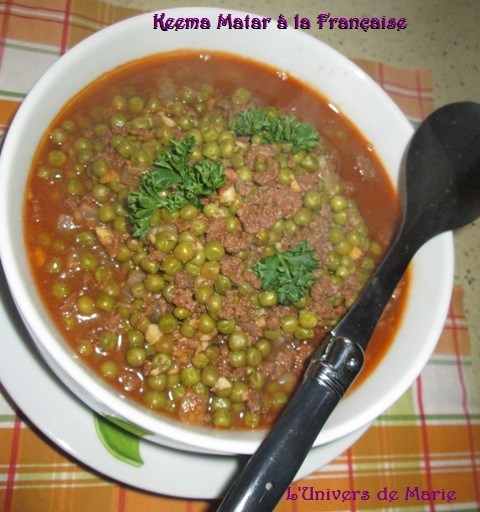 Recette Keema matar (viande hachée aux petits pois)