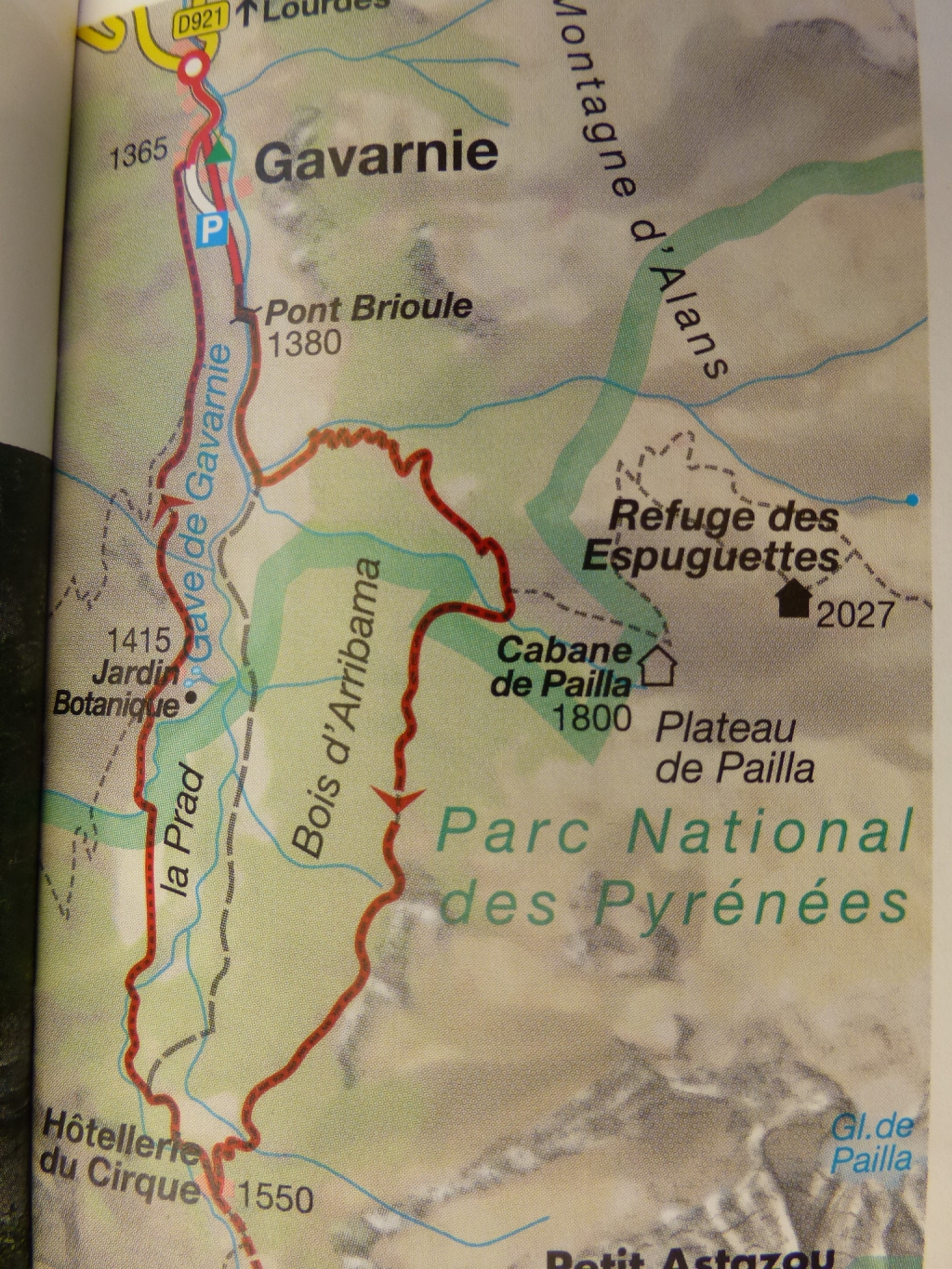 carte randonnée Cirque de Gavarnie cascade