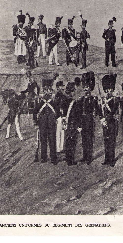 anciens uniformes du regiment des grenadiers