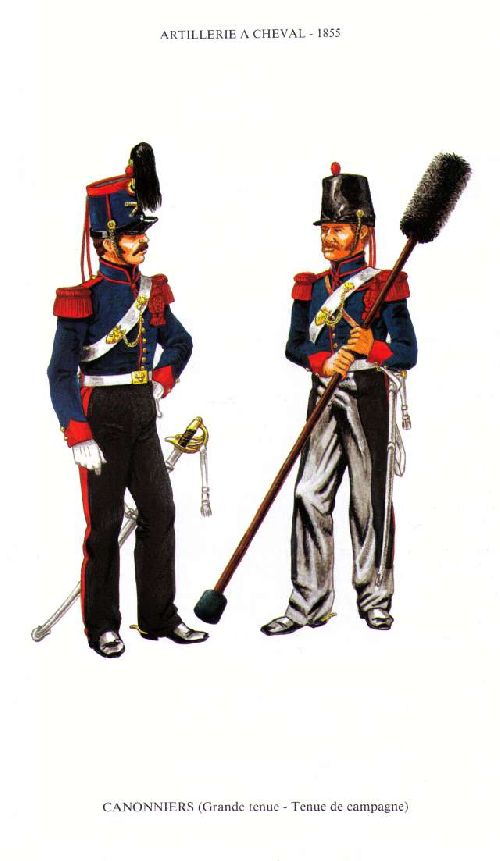 1855 canonniers(grande tenue-tenue de campagne)