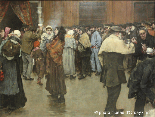 Norbert Goeneutte La soupe du matin en 1880 huile sur toile H. 1.15 ; L. 1.65 musée d'Orsay Paris France.gif