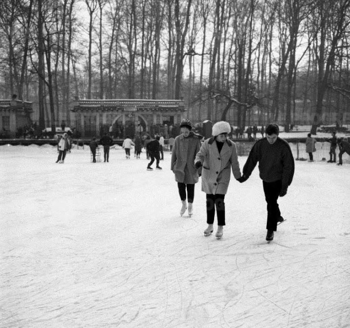 Patiner sur le lac du Parc de la tête d'or  le 27 01 1963