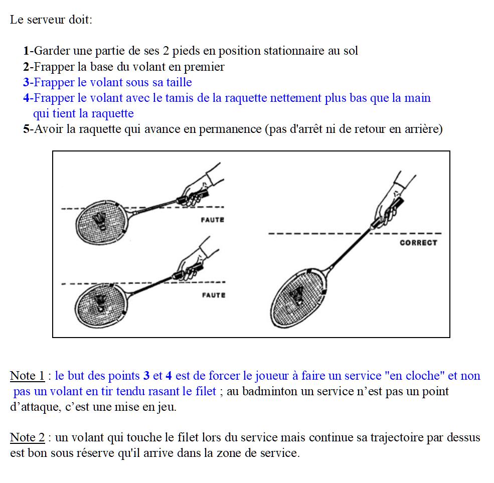 Le service au Badminton