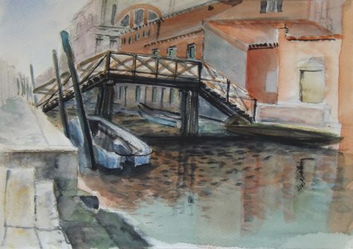 838 - Venise, canal et pont de fer