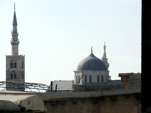 Du toit vue sur la mosquée des Omeyades.