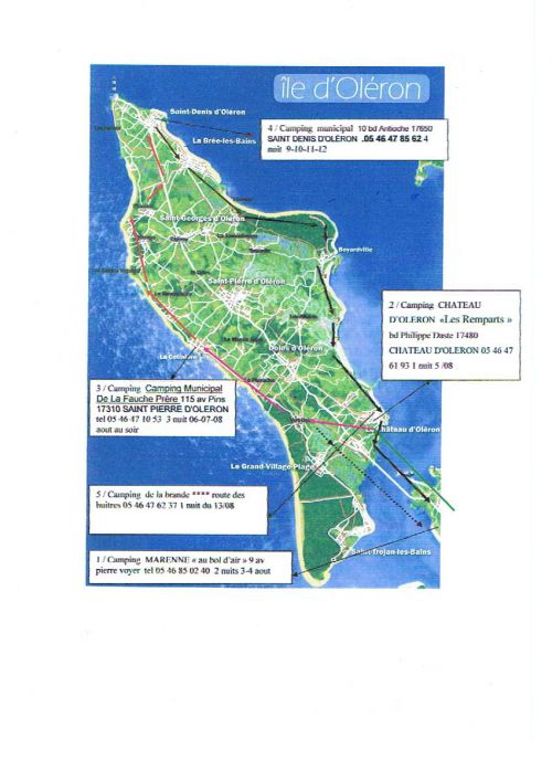 Notre parcours 14 jours / 214 km/ 12 nuits sur l'ile