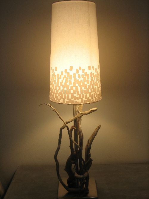 lampe de chevet en bois flotté 1