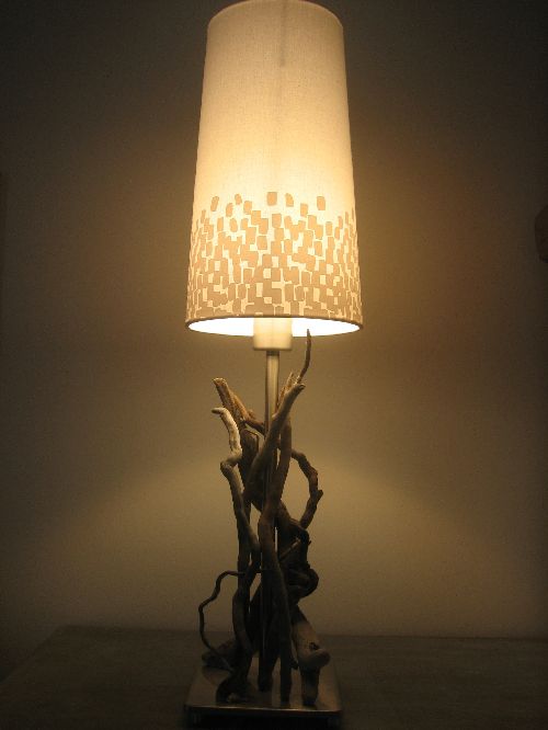 lampe de chevet en bois flotté 2