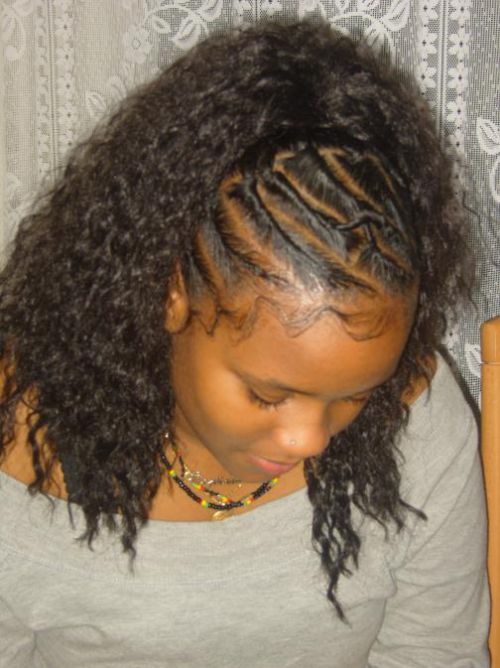 Coiffure avec vanilles et tissage