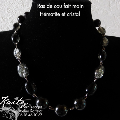 collier hématites et perles verre noir et argentée.jpg