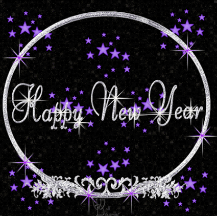 gif happy new year etoiles et glitters