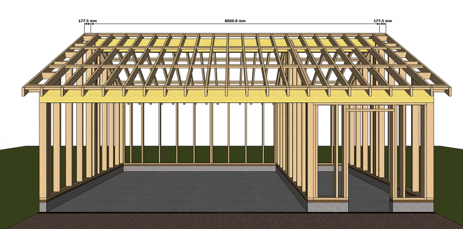 Dimensions structure à ossature bois pool house