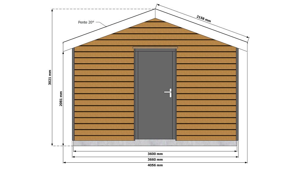 Plans Pour Autoconstruire Un Abri De Jardin De 360x540 Cm 19.44 M2 ...