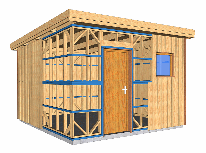 Plans à Ossature Bois Pour Autoconstruction Abri De Jardin 12.96 M² ...