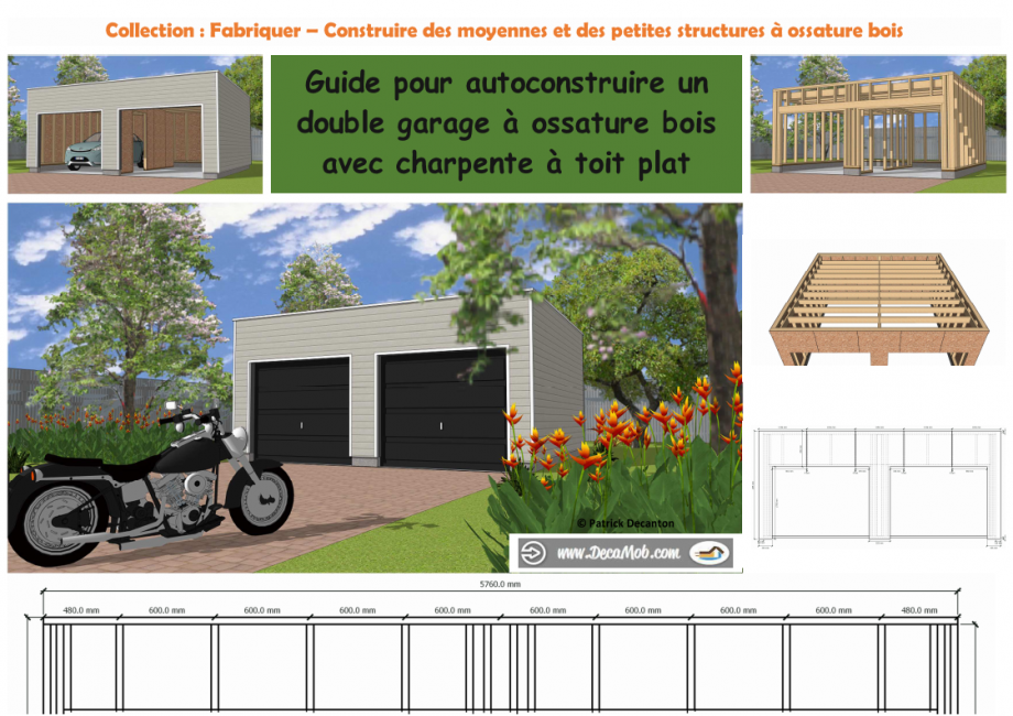Plans autoconstruction double garage ossature bois