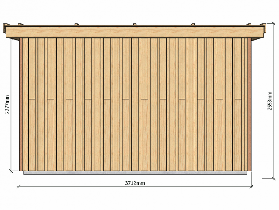 Dimensions abri de jardin à ossature bois 13 m2 pour autoconstructeurs 3