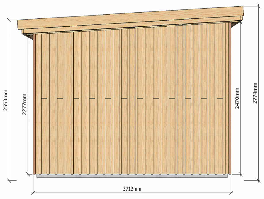 Dimensions abri de jardin à ossature bois 13 m2 pour autoconstructeurs 2
