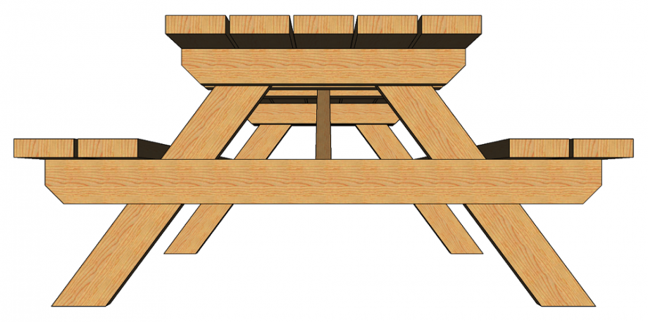 Table de jardin en bois massif à fabriquer 1