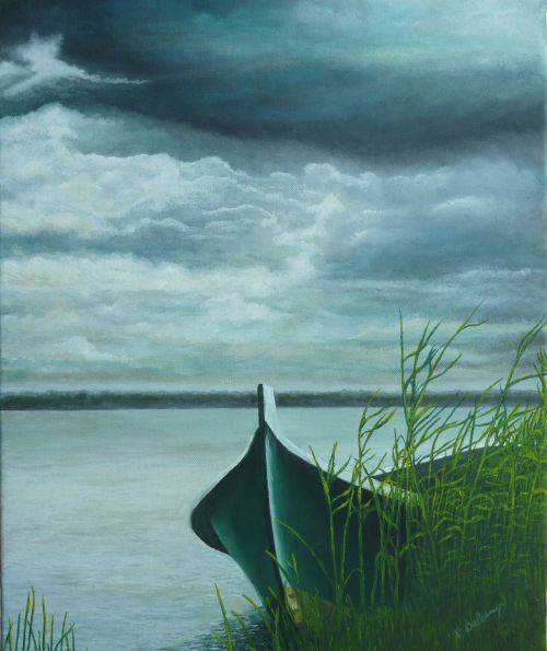 La barque et l'orage  (38X46)