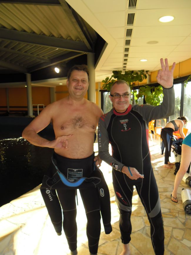Marc (a droite) et Vincent, un plongeur sympa du club !