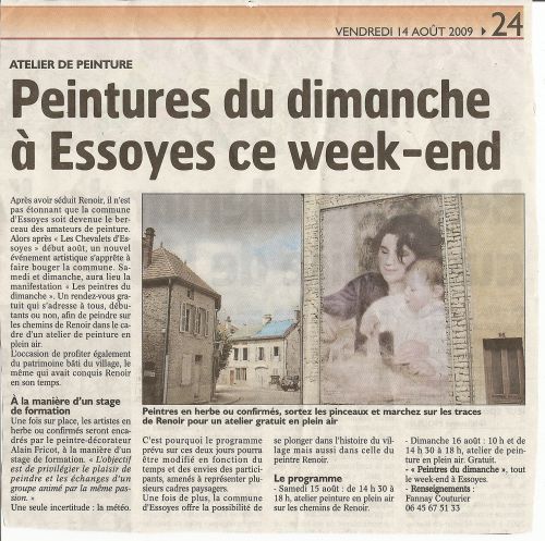 Article journal L'Est Eclair_Essoyes