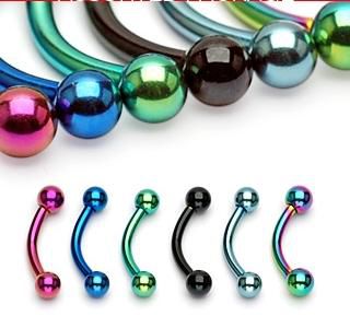 Piercing arcade ball titanium anodisé sur acier chirurgical 316L