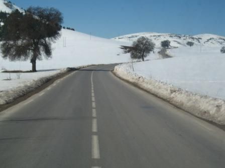 Neige sur la route Sétif - El Mawane - Bougaa