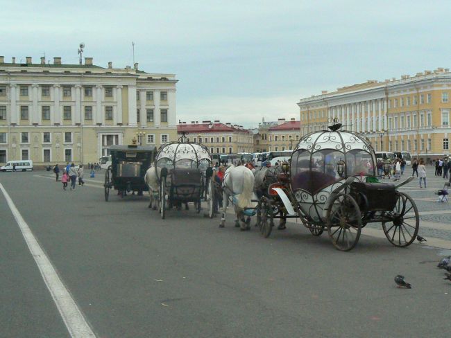 Carrosse sur place d'hiver