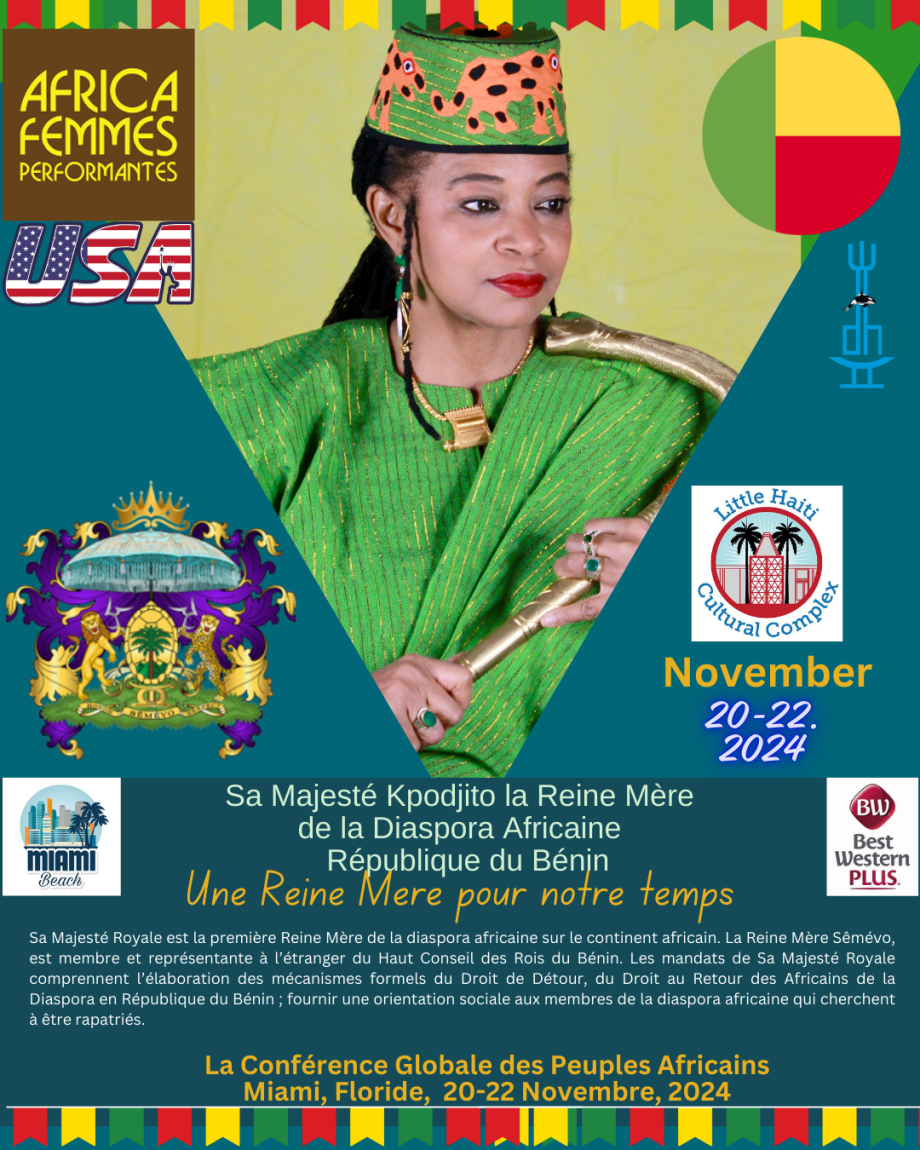 Sa Majesté Kpodjito la Reine Mère de la Diaspora Africaine Flyer