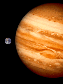 Jupiter comparée à la Terre