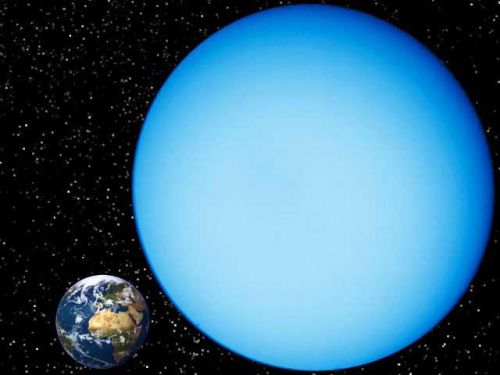 Uranus comparée à la Terre