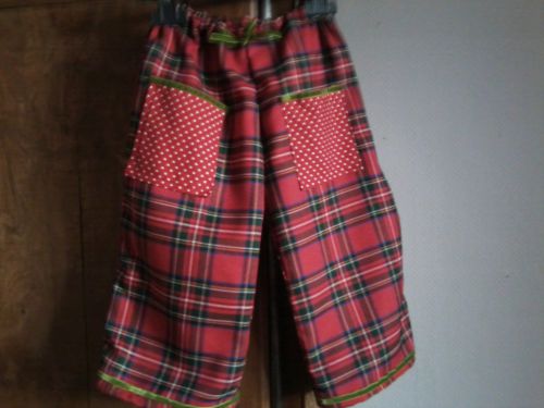 pantalon écossais en 2 ans (lainage, coton, ruban en velours)