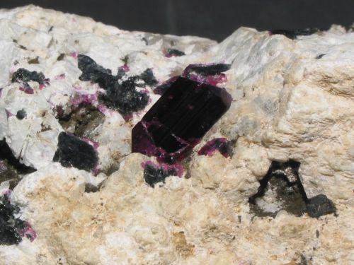 Tourmaline rubellite .